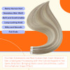 Full Shine Tape in Hair Extensions Human Hair 18 Inch Remy Human Hair Tape in Extensions Color 18613 Ash Blonde Highligh