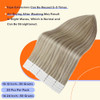 Full Shine Tape in Hair Extensions Human Hair 18 Inch Remy Human Hair Tape in Extensions Color 18613 Ash Blonde Highligh
