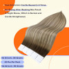 Full Shine Tape in Hair Extensions Color 3822 Dark Roots Brown and Blonde Remy Seamless Tape ins Human Hair Extensions 2