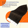 Full Shine Hair Extensions Real Human Hair Tape in 10 Inch Color 2 Dark Brown Invisible Double Sided Human Hair Tape in