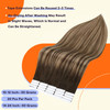 Full Shine Tape in Hair Extensions 20PCS Ombre Color 2 Darkest Brown Fading to 3 and 27 Honey Blonde Double Sided Hair E