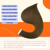 Full Shine Human Hair Extensions Tape in Color 4 Medium Brown Remy Double Sided Human Hair Tape in Extensions 12 Inch In