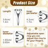 Hicarer 20 Pcs Adjustable Hair Parting and Selecting Tool Metal Hair Sectioning Ring Vintage Nails Metal for Braiding Ha