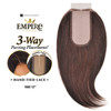 Sensationnel Empire humanhair lace closure yaki 12 inch 3 way lacepart hand tied weaving closure 1 JETBLACK