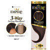 Sensationnel Empire humanhair lace closure yaki 12 inch 3 way lacepart hand tied weaving closure 1B OFFBLACK