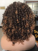 Annivia Short Curly Wigs for Black Women with Bangs Big Bouncy Fluffy Kinky Curly Wigs Heat Resist Soft Synthetic 2Tone