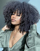 RunM Short Curly Afro Wig With Bangs for Black Women Kinky Curly Hair Wig Afro Synthetic Full WigsBlack