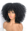 RunM Short Curly Afro Wig With Bangs for Black Women Kinky Curly Hair Wig Afro Synthetic Full WigsBlack