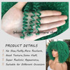 RunM Short Curly Afro Wig With Bangs for Black Women Kinky Curly Hair Wig Afro Synthetic Full WigsGreen