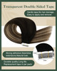 Ugeat Tape in Hair Extensions Human Hair Ombre Human Hair Tape in Extensions Balayage Black Ombre Dark Brown Mix Caramel
