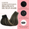 GOO GOO Clip in Hair Extensions Real Human Hair Remy Human Hair Extensions Clip ins for Women Natural Human Hair 16inch