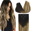 GOO GOO Clip in Hair Extensions Real Human Hair Remy Human Hair Extensions Clip ins for Women Natural Human Hair 22inch