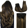 GOO GOO Clip in Hair Extensions Real Human Hair Remy Human Hair Extensions Clip ins for Women Natural Human Hair 22inch