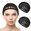 WLLHYF 2 PCS Hair Nets Cap Sleeping Hairnet Snoods Wrap Bonnets Long Straight Curl Wig Head Protector Black Mesh Wrappin