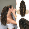 BARSDAR Highlight Ponytail Extension 18 Inch Claw Clip Ponytail Extensions for Women Curly Wavy Multi Layered Synthetic