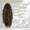 BARSDAR Highlight Ponytail Extension 18 Inch Claw Clip Ponytail Extensions for Women Curly Wavy Multi Layered Synthetic