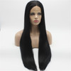 Lushy Hair Lace Front Synthetic Straight Super Long 28inch Black Wig Heat Resistant Heavy Density Realistic Wig