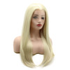 Meiyite Hair Straight Long 24inch Beige Heavy Density Heat Resistant Realistic Wig