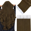Easyouth Tape ins Human Hair Extensions Medium Brown Tape in Extensions Brown 14 Inch 20pcs Hair Extension Real Human Ha
