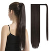 BARSDAR Darkest Brown Straight Wrap Ponytail Extension 26 Inch Long Straight Wrap Around Ponytails for Women Clip in Pon