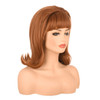 morvally Light Brown Women Retro Beehive Synthetic Hair Wigs for Ginger Cosplay Halloween Use