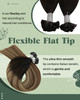 Ugeat Black Ombre Flat Tip Hair Extensions Human Hair Remy K Tip Hair Extensions Human Hair Brown Mix Blonde Balayage Ke