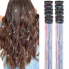 Hair Tinsel Pack of 12 Pcs Colorful Glitter Hair Accessories 20 Inch Clip in Hair Tinsel Extensions Fairy Hair Accessori
