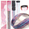Hair Tinsel Pack of 12 Pcs Colorful Glitter Hair Accessories 20 Inch Clip in Hair Tinsel Extensions Fairy Hair Accessori