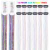 Nineibei Hair Tinsel Clip in Pack of 12 Pcs Glitter Tinsel Hair Extensions 24 Inch Clip in Hair Tinsel Sparkly Fairy Hai