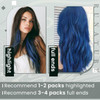 RUNATURE Blue Clip in Hair Extensions Real Human Hair Extensions Clip ins Blue Human Hair Clip in Extensions 14 Inch Cli