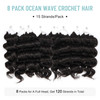 ToyoTree Ocean Wave Crochet Hair 12 Inch 8 Packs Natural Black MidLength Curly Deep Wave Crochet Hair Synthetic Ocean Wa