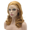 Lushy Stylish Medium Length 16inch Honey Blonde Wig Heat Friendly Heavy Density Synthetic Lace Front Wig