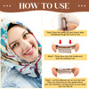 Crowye 20 Pieces Chunni Clips with Safety Pins 10 Teeth Strong Grip Flat Clips for Hijab Veil Wigs Hair Extensions and D