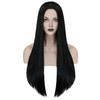 Mersi Long Black Wig for Women Halloween Costume 27 Straight Long Black Wig Natural Cute Black Wigs for Costume Women S0