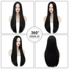 Mersi Long Black Wig for Women Halloween Costume 27 Straight Long Black Wig Natural Cute Black Wigs for Costume Women S0