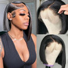 13x4 Lace Front Straight Short Bob Wigs Human Hair 150 Density Brazilian Virgin Straight Bob Wigs for Black Women Gluele