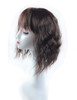 Water Wavy Hair Crown Piece Clip in Middle Part Topper with Choppy Fringe Thin35cm Dark Brown