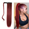 Gangel Red Ponytail Hair Extension Straight Pony Tails Wrap Around Hairpiece Claw Synbthetic Clip in Long Hair Extension