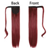 Gangel Red Ponytail Hair Extension Straight Pony Tails Wrap Around Hairpiece Claw Synbthetic Clip in Long Hair Extension
