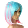 AGPTEK MultiColor Ombre Short Bob Wig Shoulder Length Hair Extension With Stretchable Hairnet