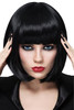 Bopocoko Black Bob Wigs for Women 12 Short Black Hair Wig with Bangs Natural Fashion Synthetic Wig Cute Colored Wigs for