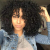 rosmile Curly Wigs for Black Women Natural Black Synthetic African American Full Kinky Curly Afro Hair Wig with Bangs