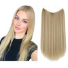 SARLA Short Invisible Wire Hair Extensions Dirty Blonde Straight Synthetic Hairpieces 14 inch Adjustable Transparent Hea