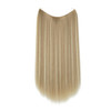 SARLA Short Invisible Wire Hair Extensions Dirty Blonde Straight Synthetic Hairpieces 14 inch Adjustable Transparent Hea
