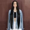 Style Icon 38 Super Long Straight Wigs Lace Front Wigs 6 Deeper Middle Part Wig Black Synthetic Wig 38 1B