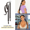 YOGFIT 2PCS DIY Braid Ponytail Extension Long Straight Wrap Around Ponytail Hair Extensions Natural Soft Synthetic Hairp