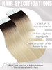 Lacer Hair Tape in Hair Extension Human Hair Balayage Platinum Blonde Hair with Darker Brown Roots Double Sided PU Weft