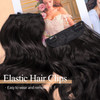 Nnzes Hair Extensions Clip in Hair Extensions 4PCS Thick Clip in Hairpieces Double Weft 20 Inch Long Wavy Synthetic Dark