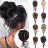 CINHOO Messy Bun Hair Clip on Hair Pieces for Women Dark Brown Messy Bun Hair Piece with Claw Clip Curly Wavy Hair Buns
