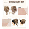 CINHOO Messy Bun Hair Clip on Hair Pieces for Women Dark Brown Messy Bun Hair Piece with Claw Clip Curly Wavy Hair Buns